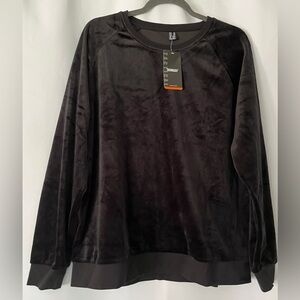 Women’s TacVAsen Outdoor Sports Black Velour Sweatshirt Size XL